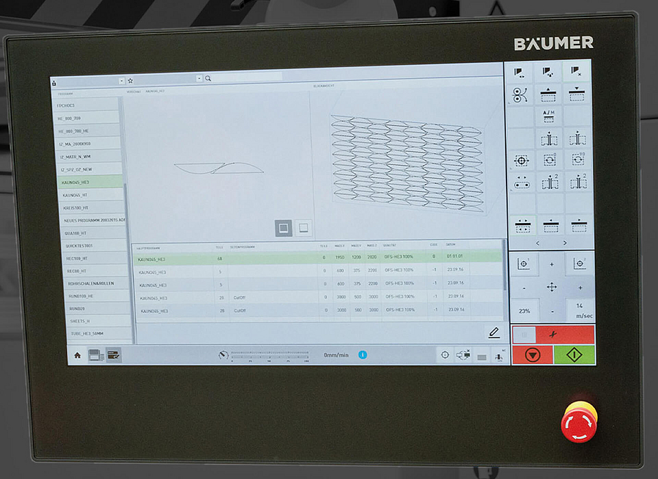 B-FLEX control panel for easy operation