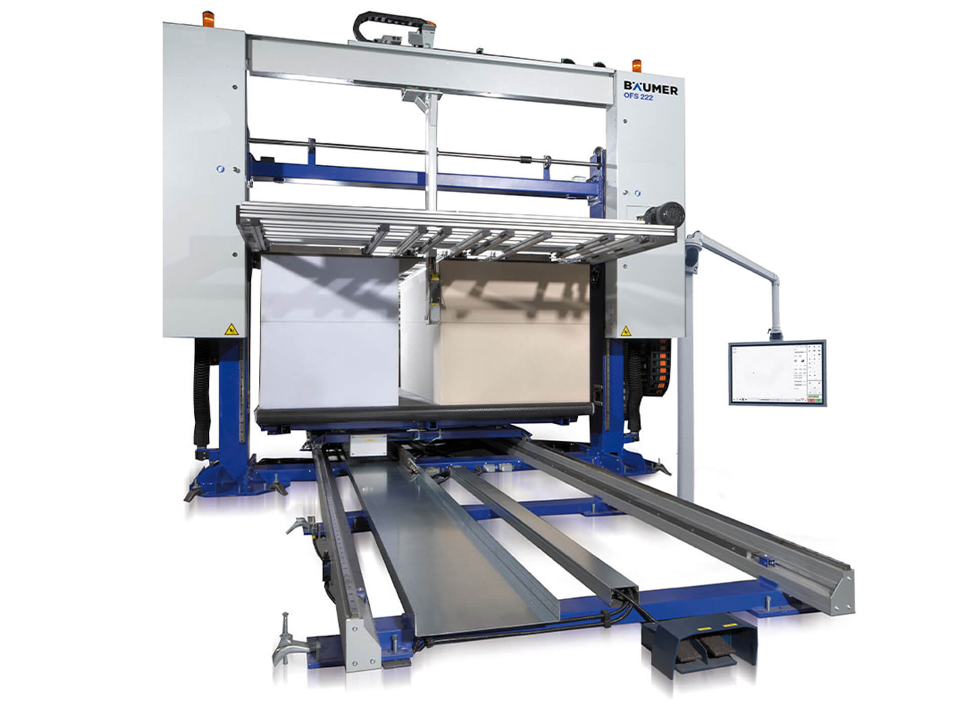 The horizontal contour cutting machine with knife for foam